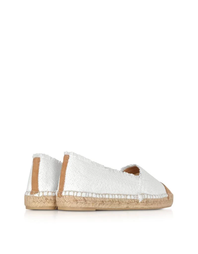 商品CASTAÑER|Castañer Kampala White Canvas And Natural Suede Flat Espadrilles,价格¥1121,第3张图片详细描述