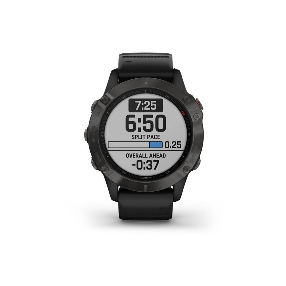 商品Garmin|Unisex Fenix 6 Sapphire Black Silicone Strap Smart Watch 33.02mm,价格¥5894,第1张图片