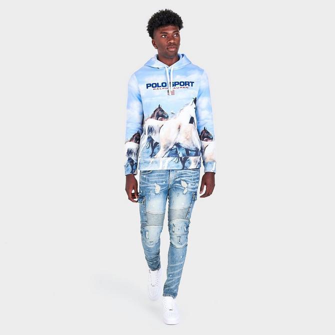 商品Ralph Lauren|Men's Polo Ralph Lauren Polo Sport Wild Horses Graphic Hoodie,价格¥960,第4张图片详细描述
