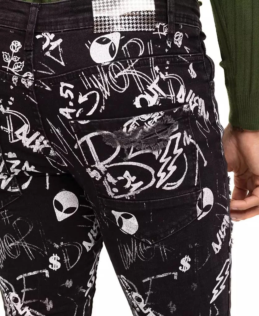 Men's Modern Straight Scribble Denim Jeans 商品