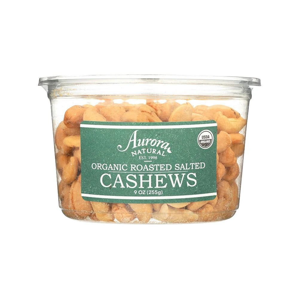 商品Aurora Natural|Products - Organic Roasted Salted Cashews - Case of 12 - 9 oz.,价格¥859,第1张图片