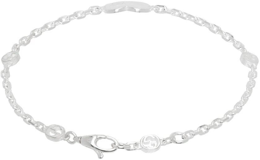 商品Gucci|Silver Heart Interlocking G Bracelet,价格¥2652,第2张图片详细描述