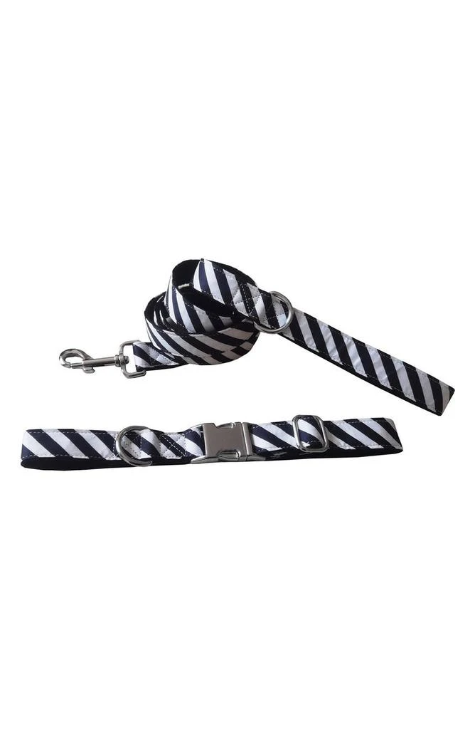 商品DOGS OF GLAMOUR|Pink Chevron Dog Collar & Leash Set - Small,价格¥371,第1张图片