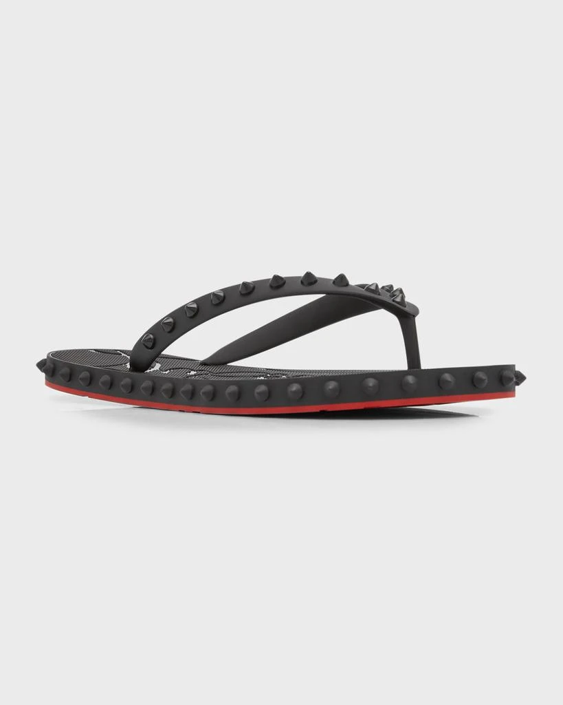 商品Christian Louboutin|Loubi Donna Spike Red Sole Flip Flops,价格¥2868,第3张图片详细描述