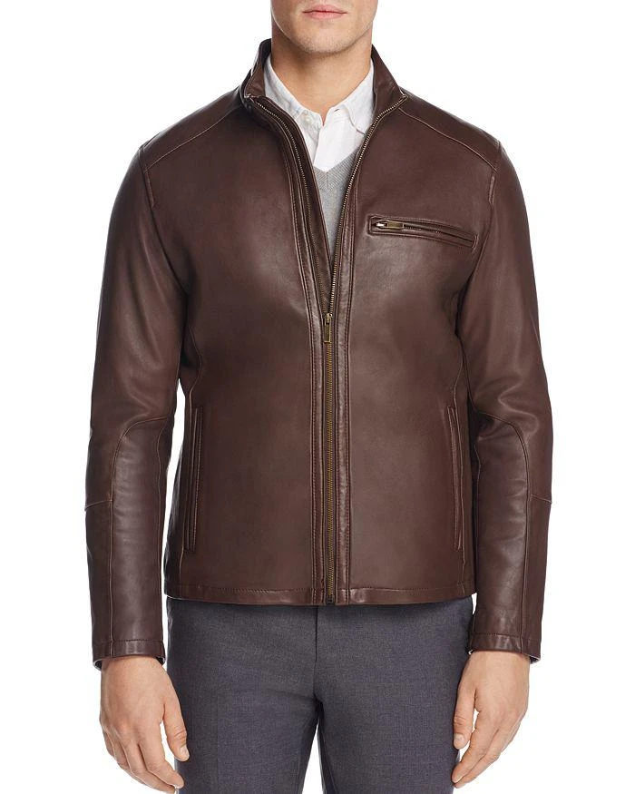 商品Cole Haan|Streamlined Moto Leather Jacket,价格¥5171,第1张图片详细描述