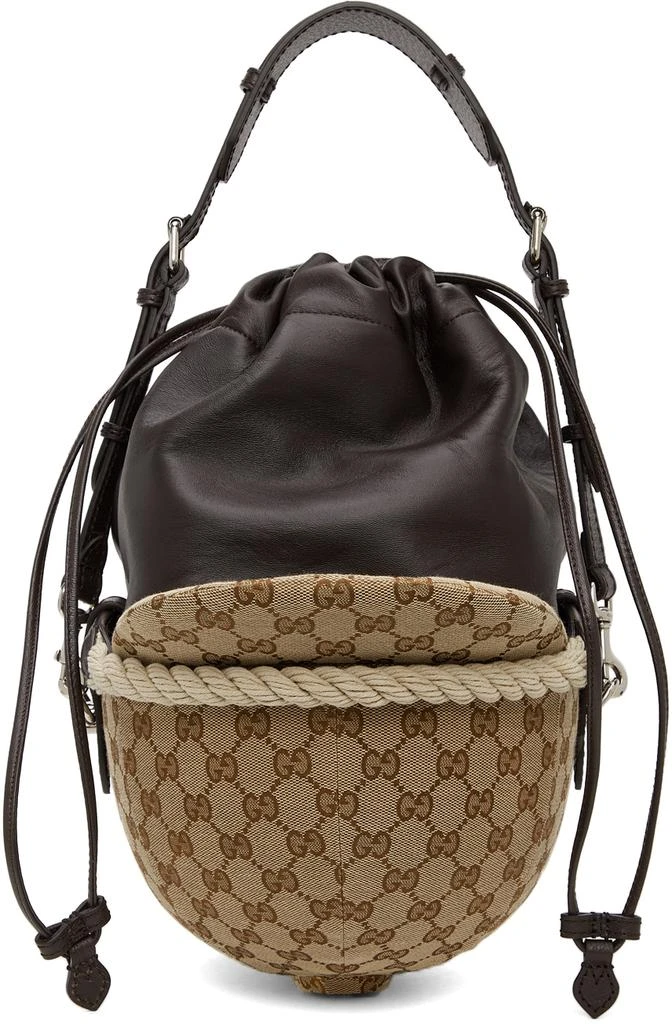 商品Gucci|Brown Equestrian GG Top Handle Bag,价格¥29935,第4张图片详细描述