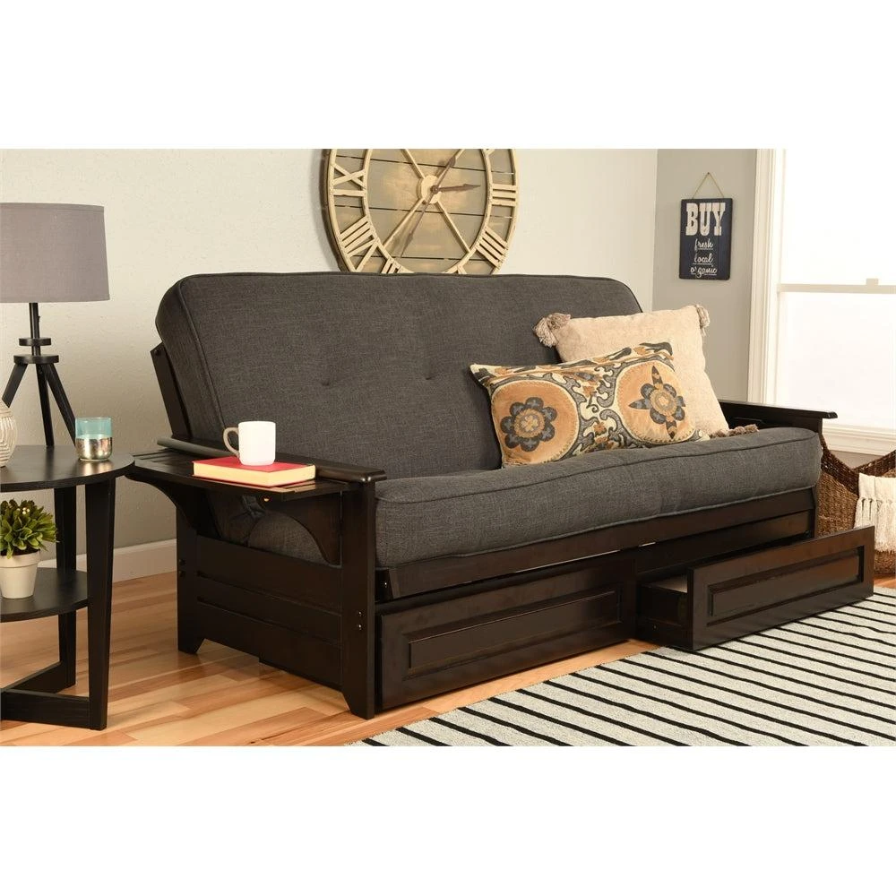 商品KODIAK|Phoenix Frame-Espresso Finish-Linen Charcoal  Mattress-Storage Drawers,价格¥8237,第1张图片详细描述