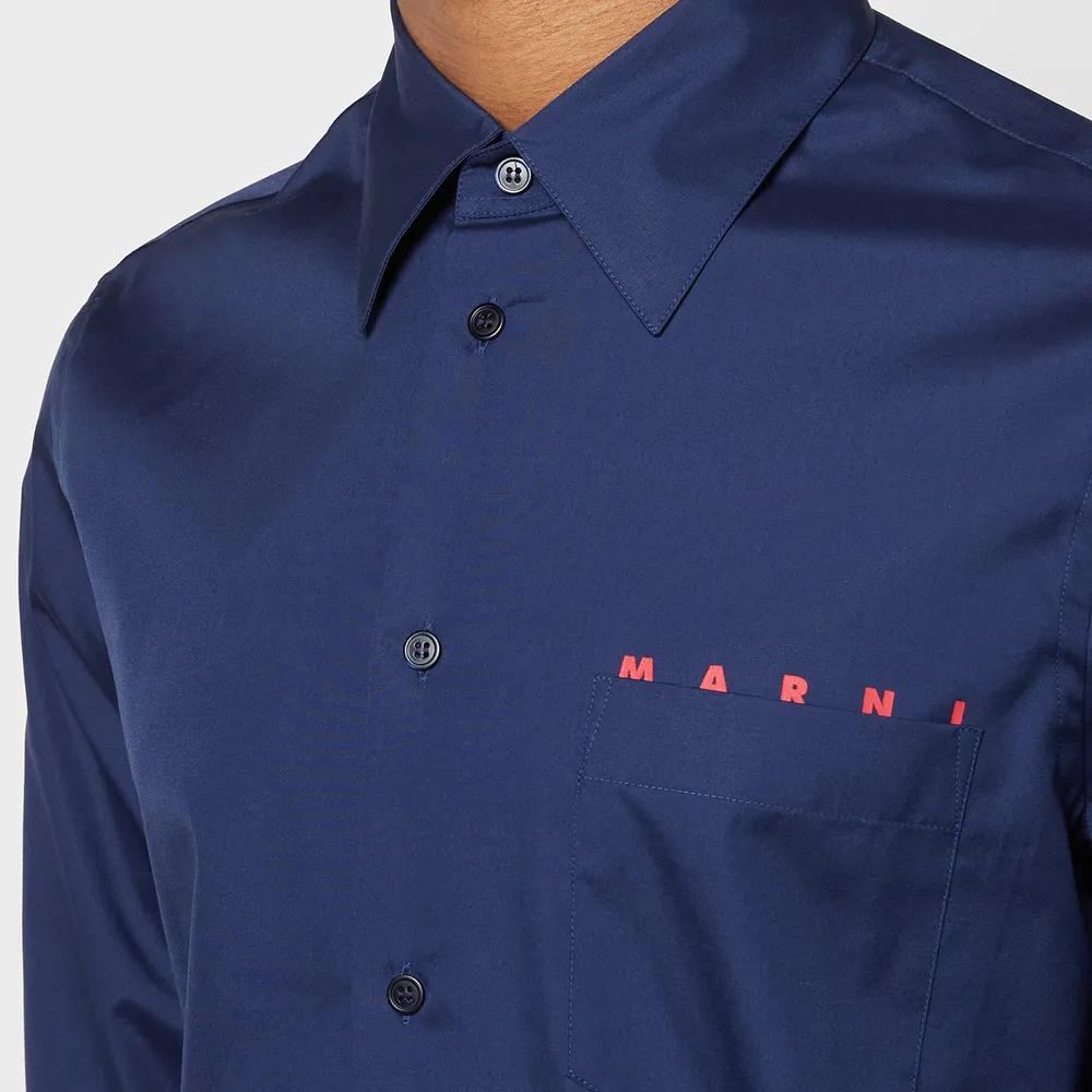 Marni Men's Pocket Script Shirt商品第4张图片规格展示