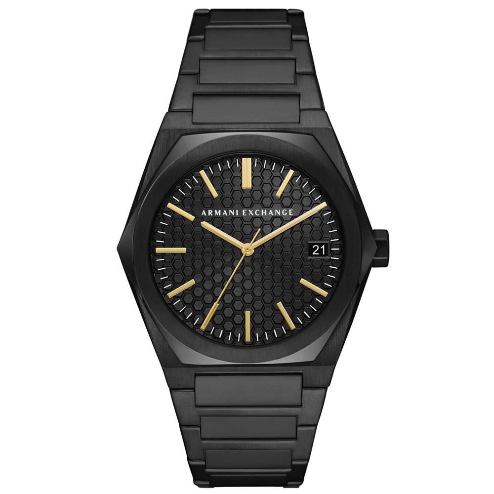 Men's Black-Tone Stainless Steel Bracelet Watch 44mm商品第1张图片规格展示