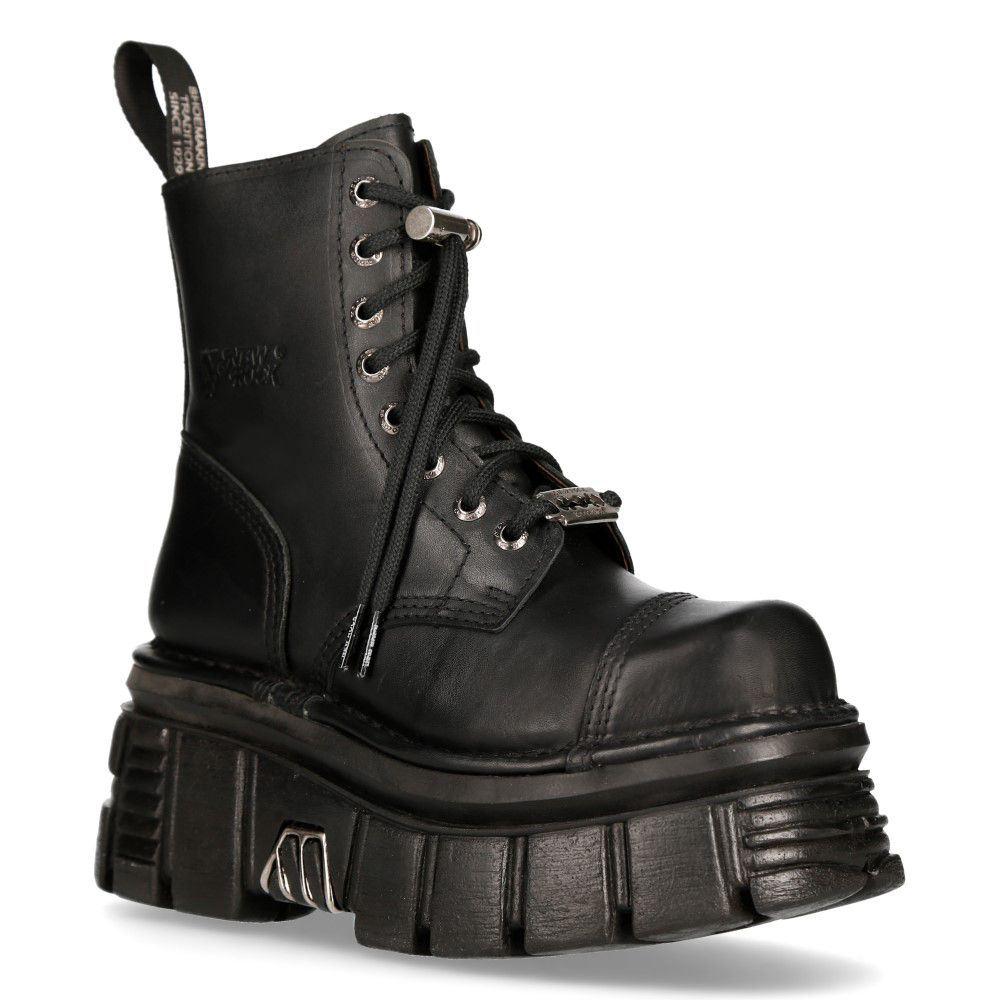 Bottes militaires en cuir noir métallisé - MILI083CCT-C4 image 2