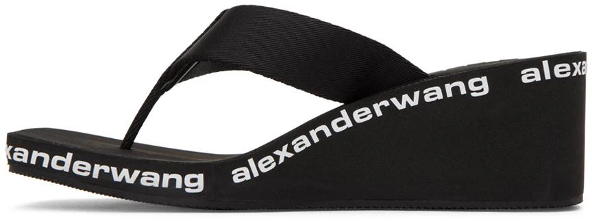 商品Alexander Wang|Black AW Wedge Flip Flop Sandals,价格¥1125,第3张图片详细描述