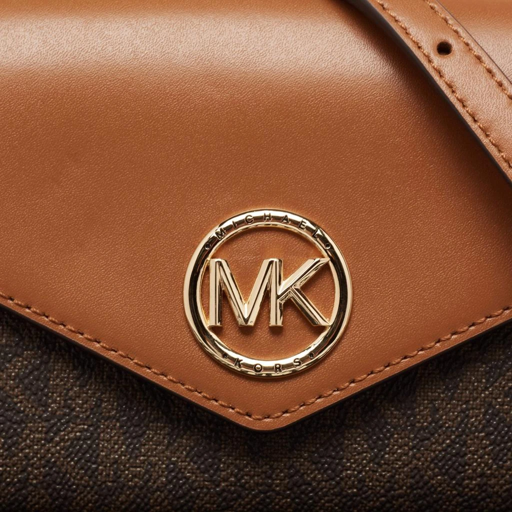 MICHAEL Michael Kors Brown Signature Coated Canvas And Leather Wallet on Chain 商品