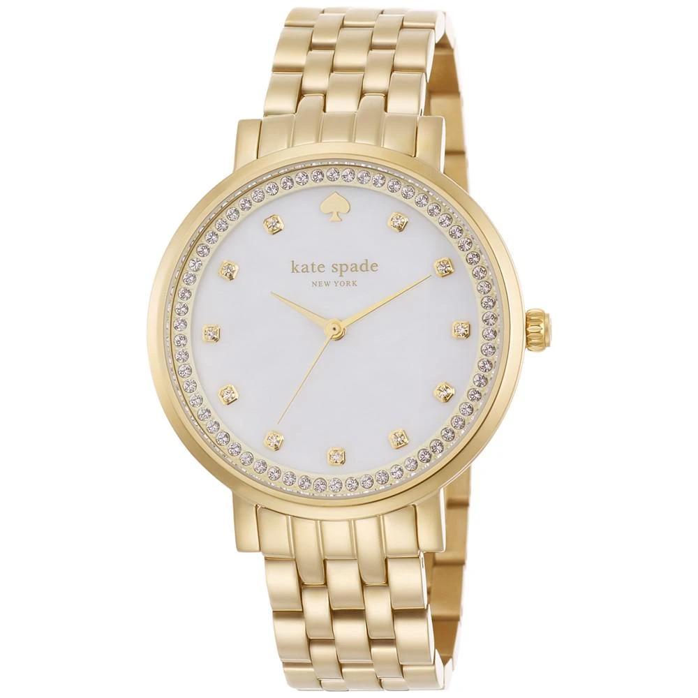 商品Kate Spade|Women's Monterey Gold-Tone Stainless Steel Bracelet Watch 38mm 1YRU0821,价格¥882,第1张图片