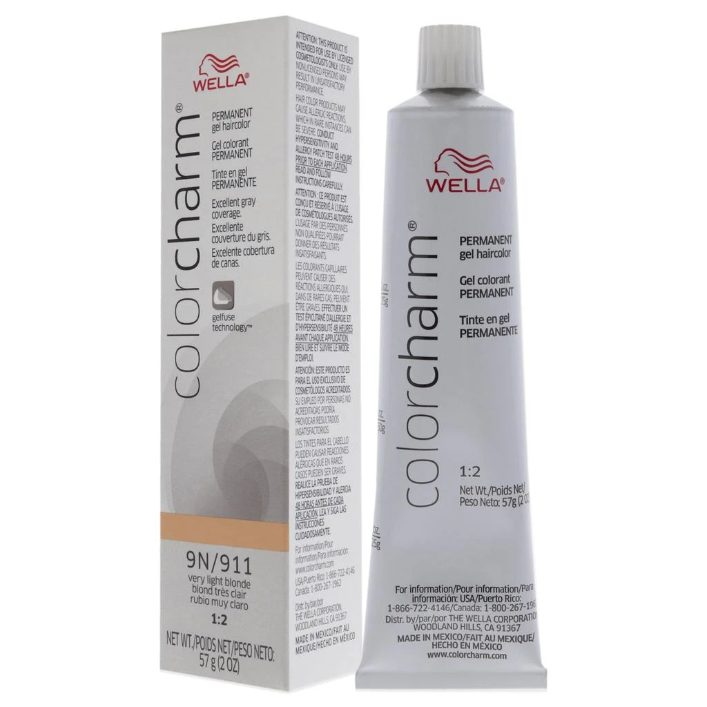 商品Wella|Color Charm Permanent Hair Color Gel - 911 9N Very Light Blonde by  for Unisex -2 oz Hair Color,价格¥131,第1张图片