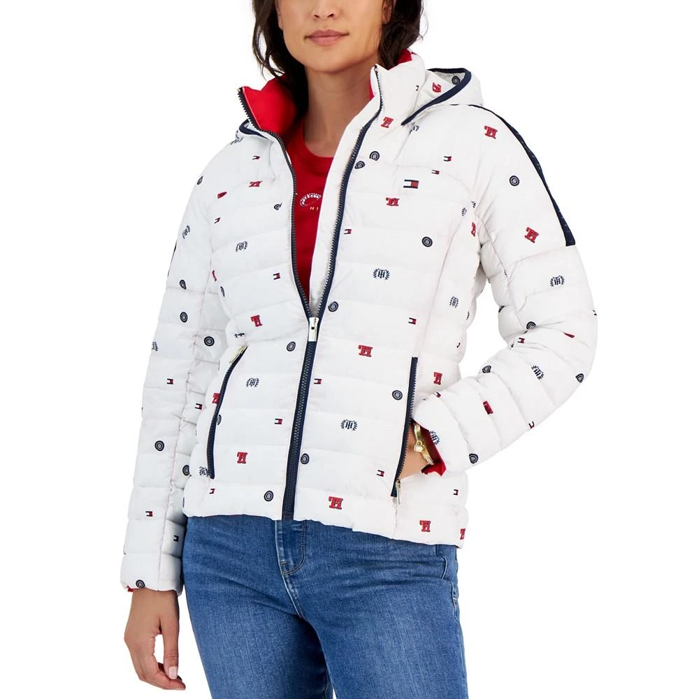 商品Tommy Hilfiger|Women's Packable Logo-Print Hooded Jacket,价格¥366,第1张图片