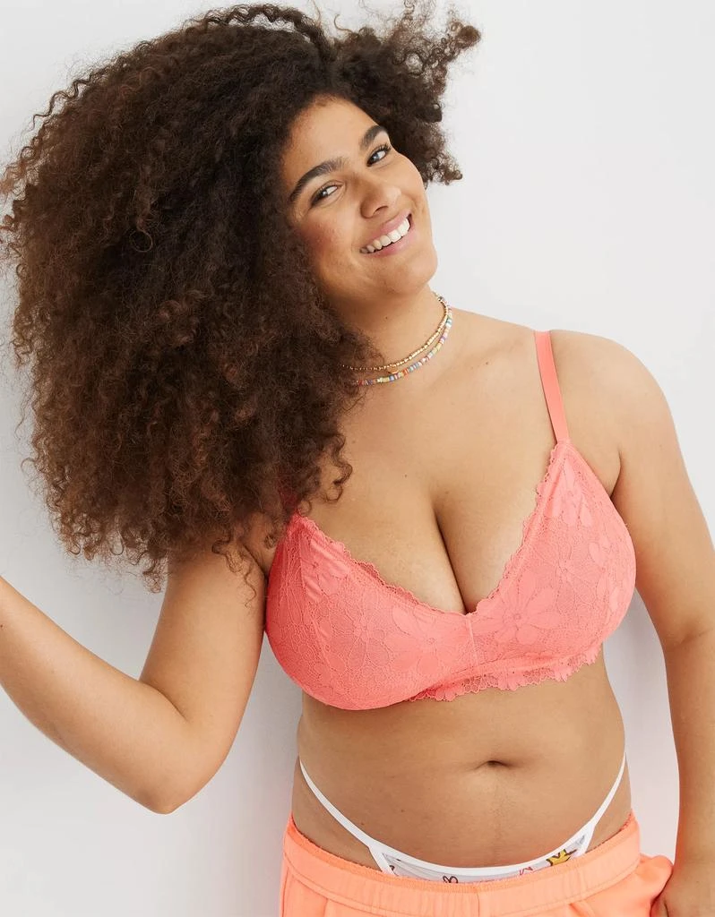 商品Aerie|Aerie Rebel Lace Triangle Bralette,价格¥106,第3张图片详细描述