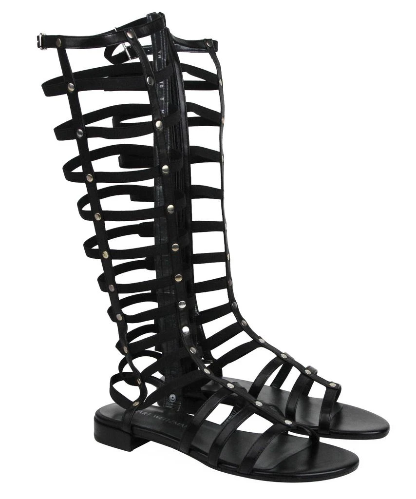 商品Stuart Weitzman|Stuart Weitzman Women's Gladiator Black Nappa Leather Elastic Stretch Boots,价格¥4505,第1张图片