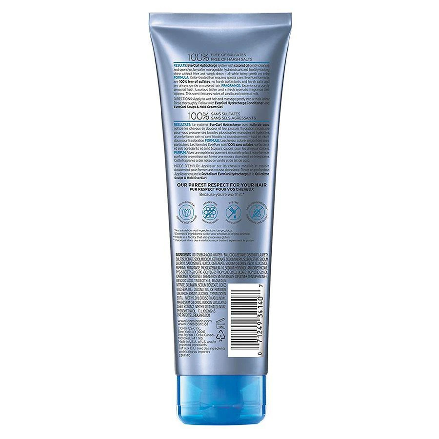 商品L'Oreal Paris|Hydracharge Sulfate Free Shampoo For Curly Hair,价格¥84,第2张图片详细描述