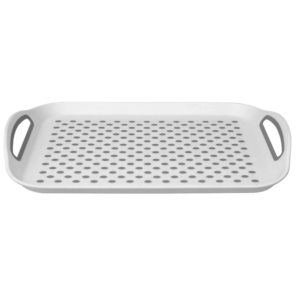商品Home Basics|Home Basics Anti-Slip Plastic Serving Tray with Easy Grip Handles, White,价格¥147,第5张图片详细描述