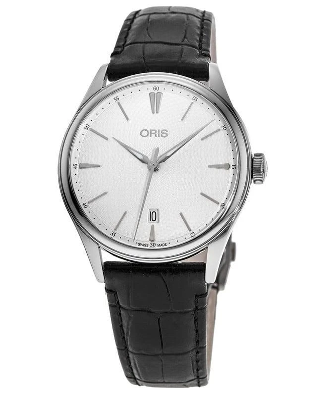 Oris Artelier Date Automatic Silver Dial Leather Strap Men's Watch 01 733 7721 4051-07 5 21 64FC