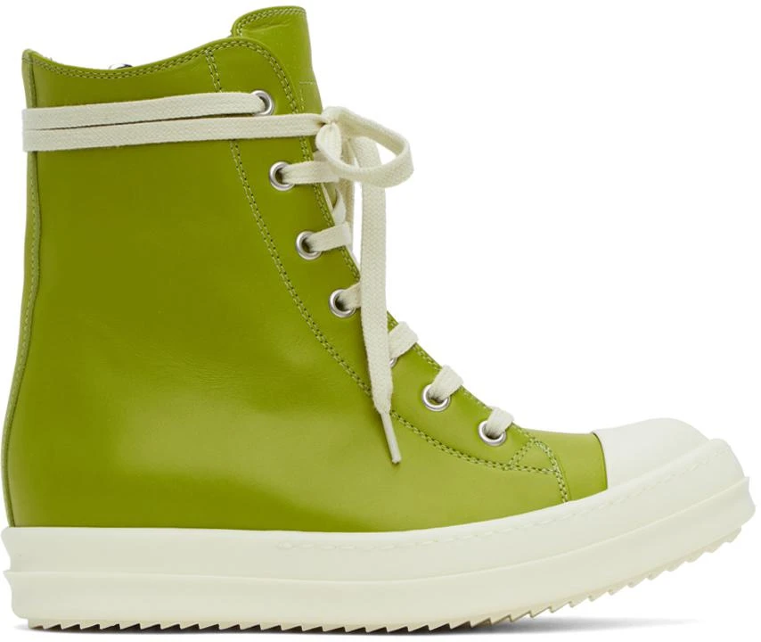 商品Rick Owens|Green High Sneakers,价格¥3586,第1张图片