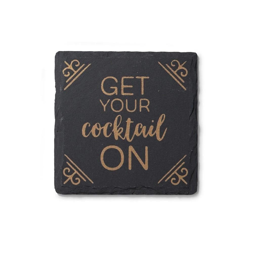 商品American Atelier|4 X 4" Slate Coasters Square Set, 4 Piece,价格¥187,第2张图片详细描述