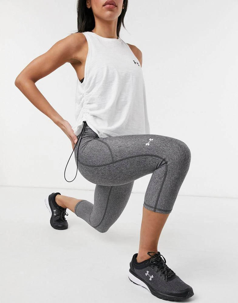商品Under Armour|Under Armour Training high waist Heat Gear base layer capri sculpt leggings in charcoal,价格¥166,第3张图片详细描述