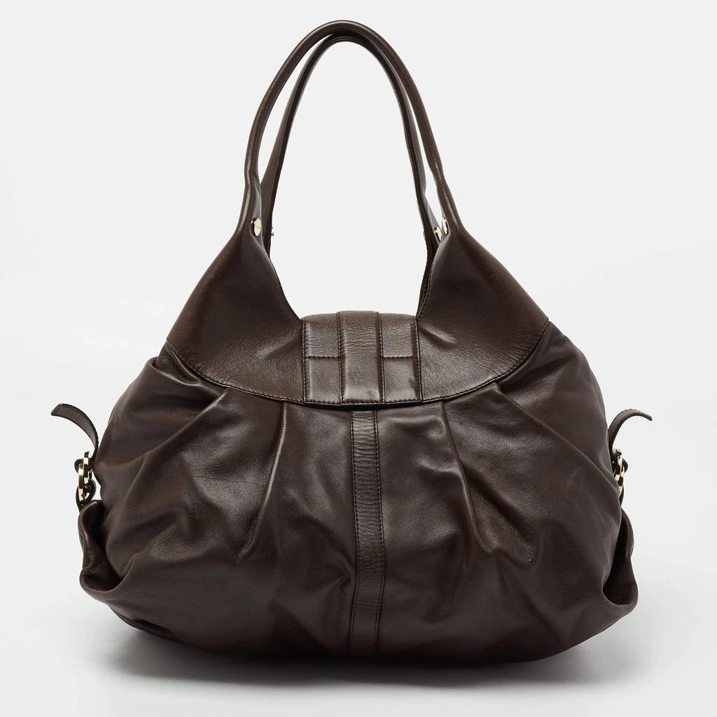 商品[二手商品] BVLGARI|Bvlgari Dark Brown Leather Chandra Hobo,价格¥2392,第4张图片详细描述