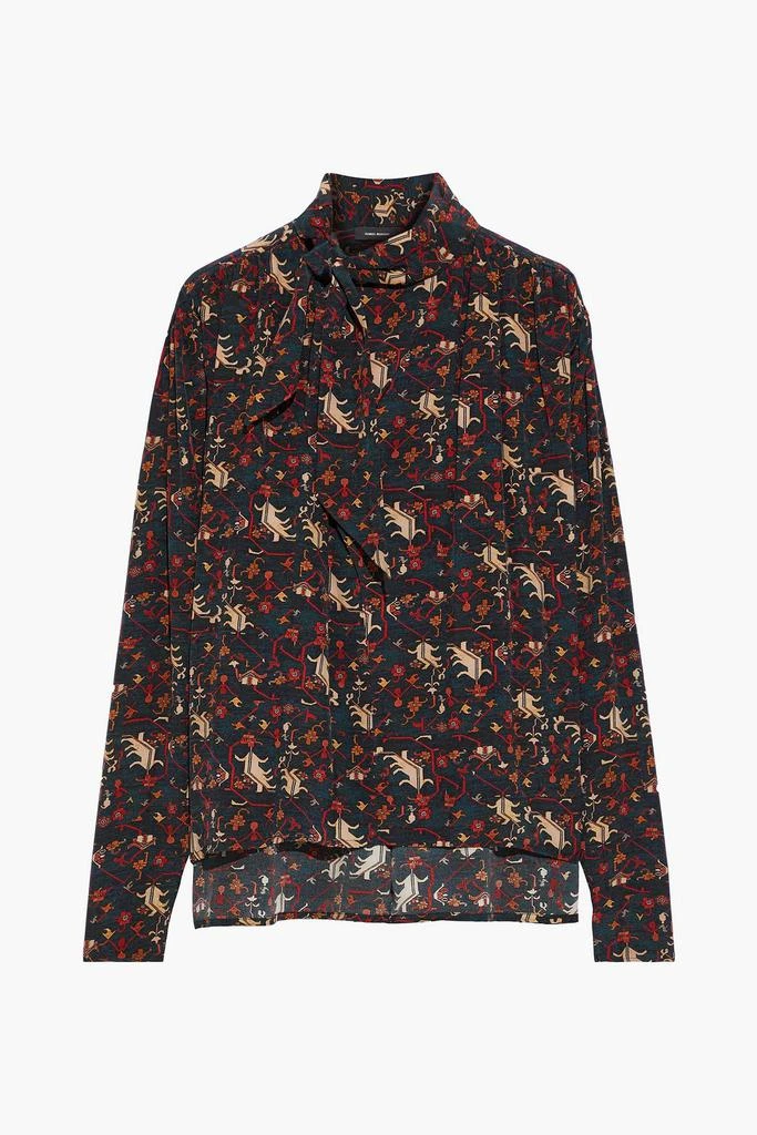 商品Isabel Marant|Higi tie-neck printed silk crepe de chine blouse,价格¥1891,第1张图片