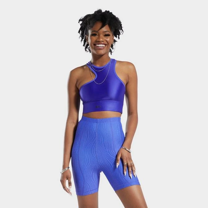 商品Reebok|Women's Reebok Cardi B One Shoulder Crop Tank,价格¥60,第1张图片