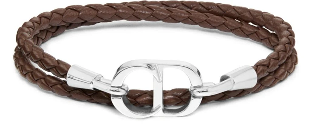 商品Dior|CD Icon Braided Leather Bracelet,价格¥3306,第1张图片