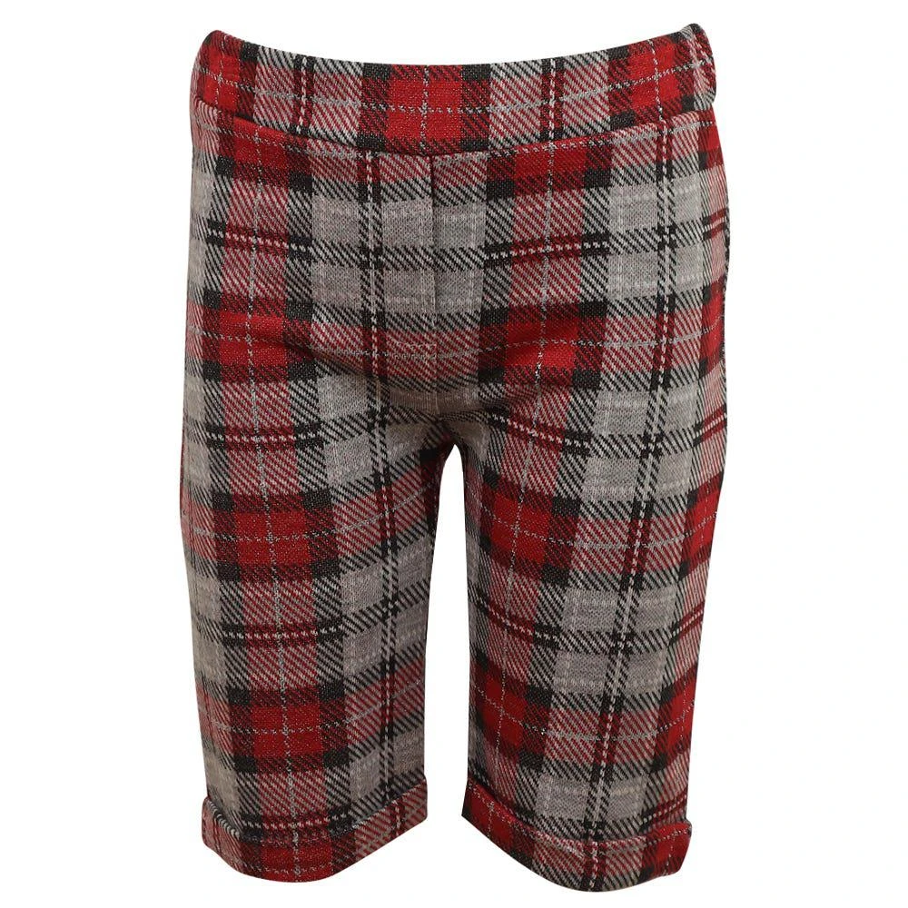 Grey & Red Fair Isle Jumper Shirt & Tartan Shorts Set 商品