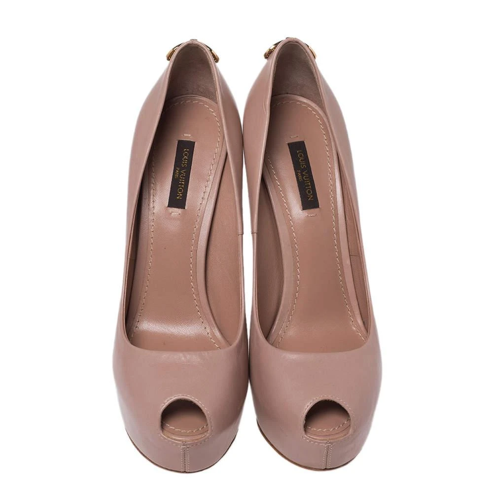 商品[二手商品] Louis Vuitton|Louis Vuitton Pink Leather Platform Oh Really! Peep Toe Pumps Size 37.5,价格¥2339,第3张图片详细描述