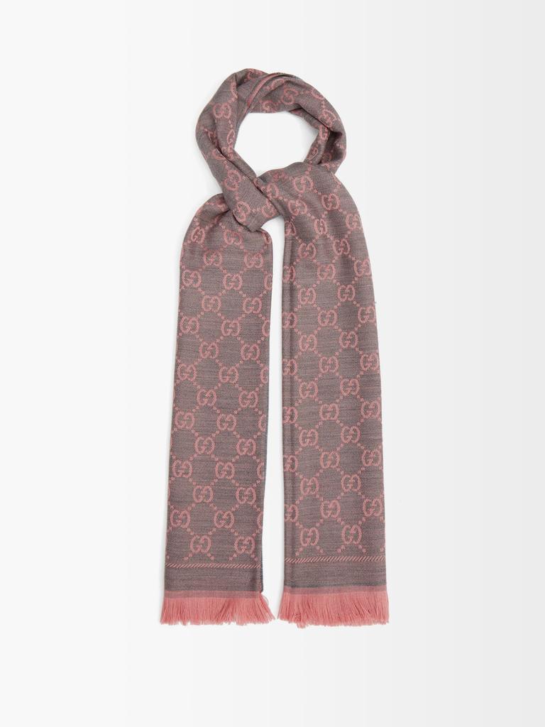 商品Gucci|GG-jacquard reversible wool scarf,价格¥2539,第1张图片