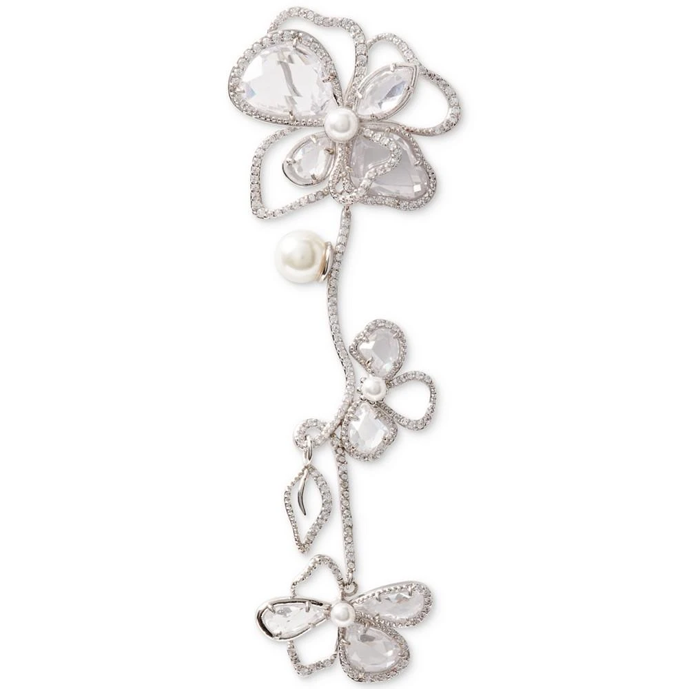 商品Kate Spade|Silver-Tone Cubic Zirconia & Imitation Pearl Flower Statement Earrings,价格¥992,第2张图片详细描述