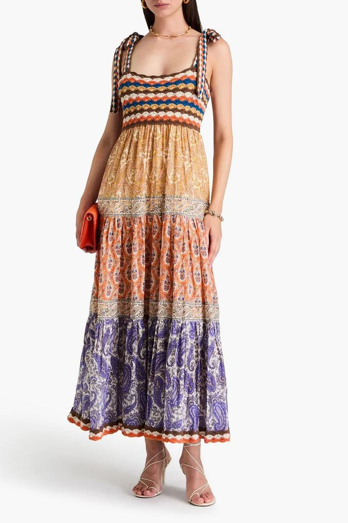 商品Zimmermann|Paisley-print cotton-voile and crochet maxi dress,价格¥1009,第2张图片详细描述