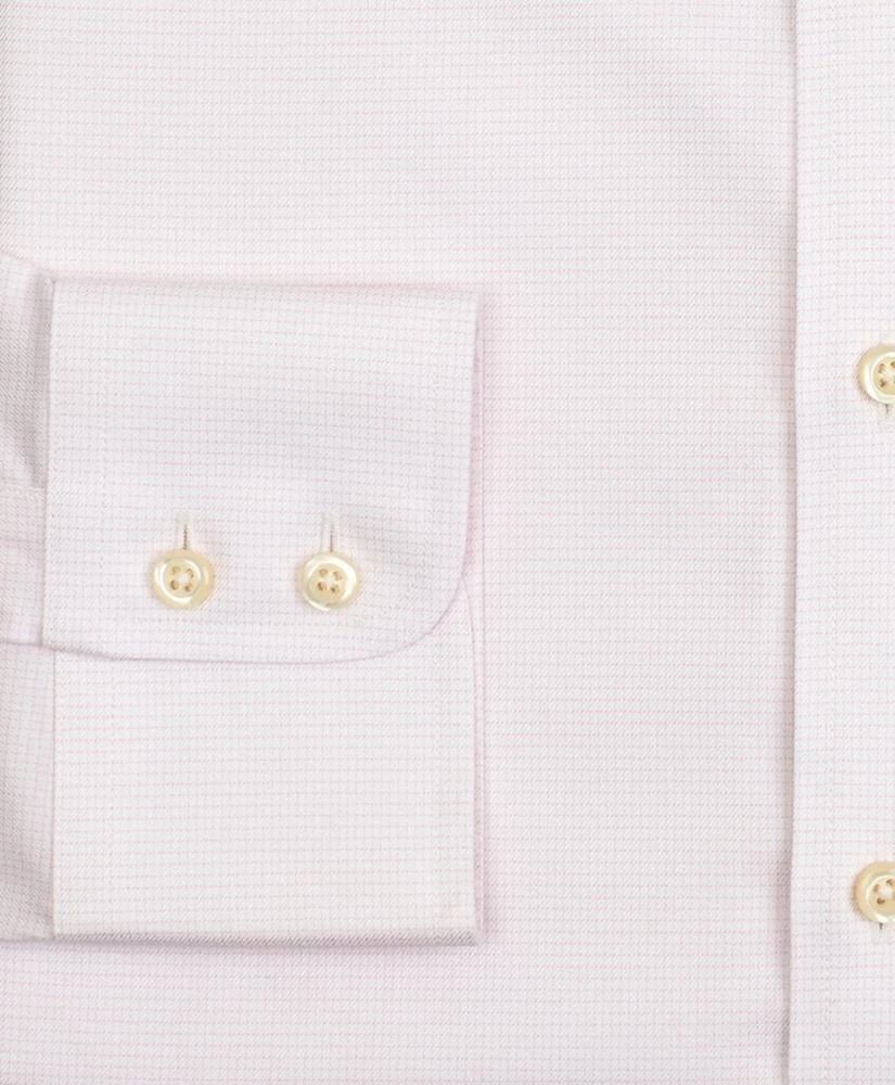 商品Brooks Brothers|Stretch Milano Slim-Fit Dress Shirt, Non-Iron Twill Button-Down Collar Micro-Check,价格¥559,第3张图片详细描述