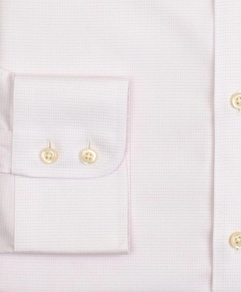 商品Brooks Brothers|Stretch Milano Slim-Fit Dress Shirt, Non-Iron Twill Button-Down Collar Micro-Check,价格¥576,第3张图片详细描述