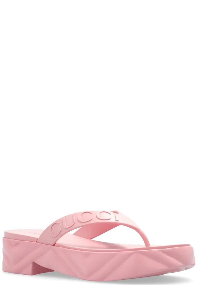 商品Gucci|Gucci Logo Detail Platform Sandals,价格¥2431,第2张图片详细描述