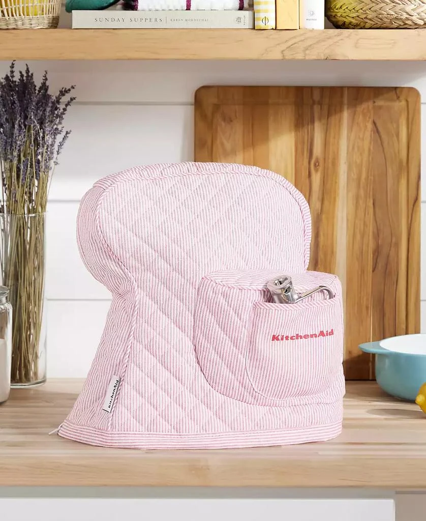 商品KitchenAid|Fitted Tilt-Head Ticking Stripe Stand Mixer Cover with Storage Pocket Quilted, 14.37" x 18" x 10",价格¥255,第5张图片详细描述