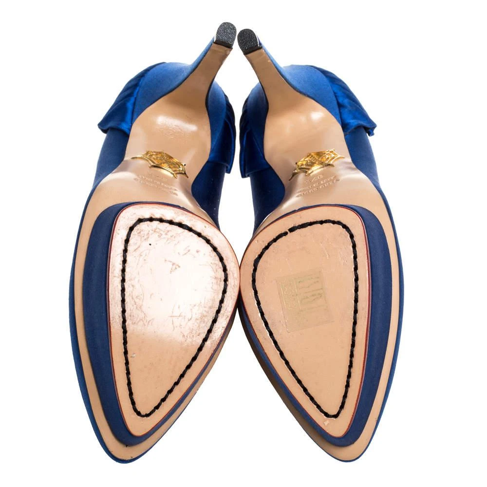 Charlotte Olympia Blue Satin Paloma Platform Pumps Size 37.5 商品