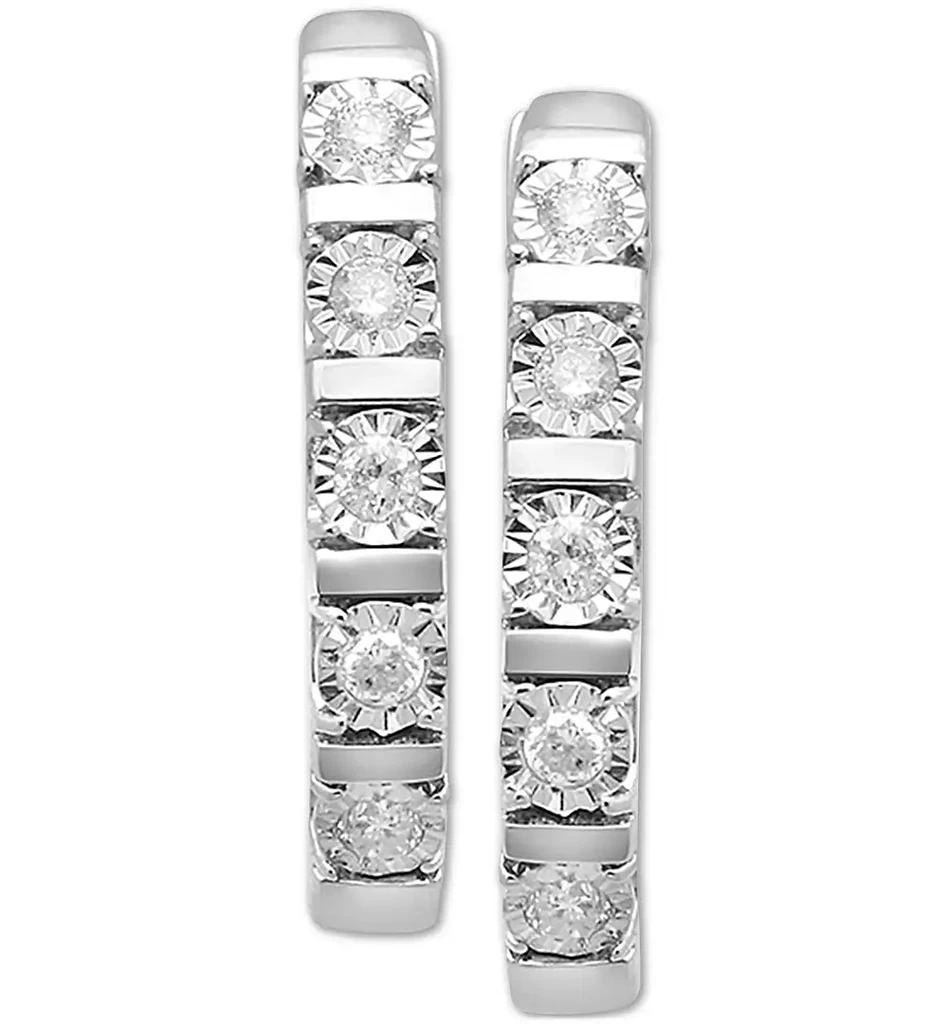 商品Macy's|Diamond Hoop Earrings (1/4 ct. t.w.) in Sterling Silver,价格¥1344,第3张图片详细描述