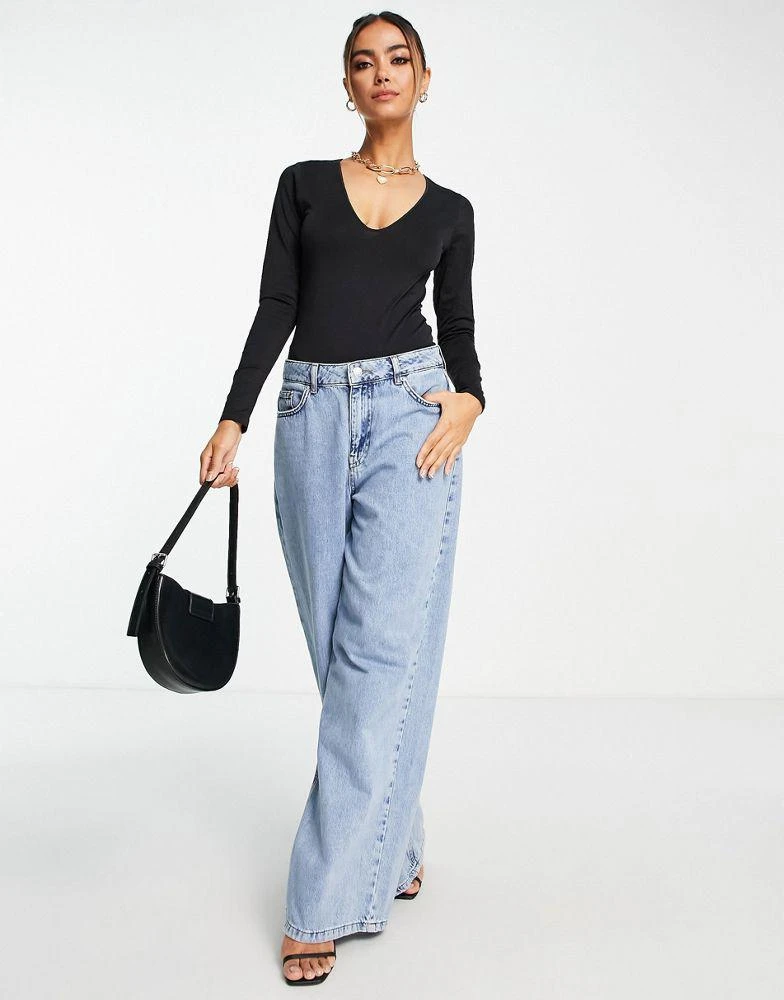 商品VERO MODA|Vero Moda plunge seamless body suit in black,价格¥280,第2张图片详细描述