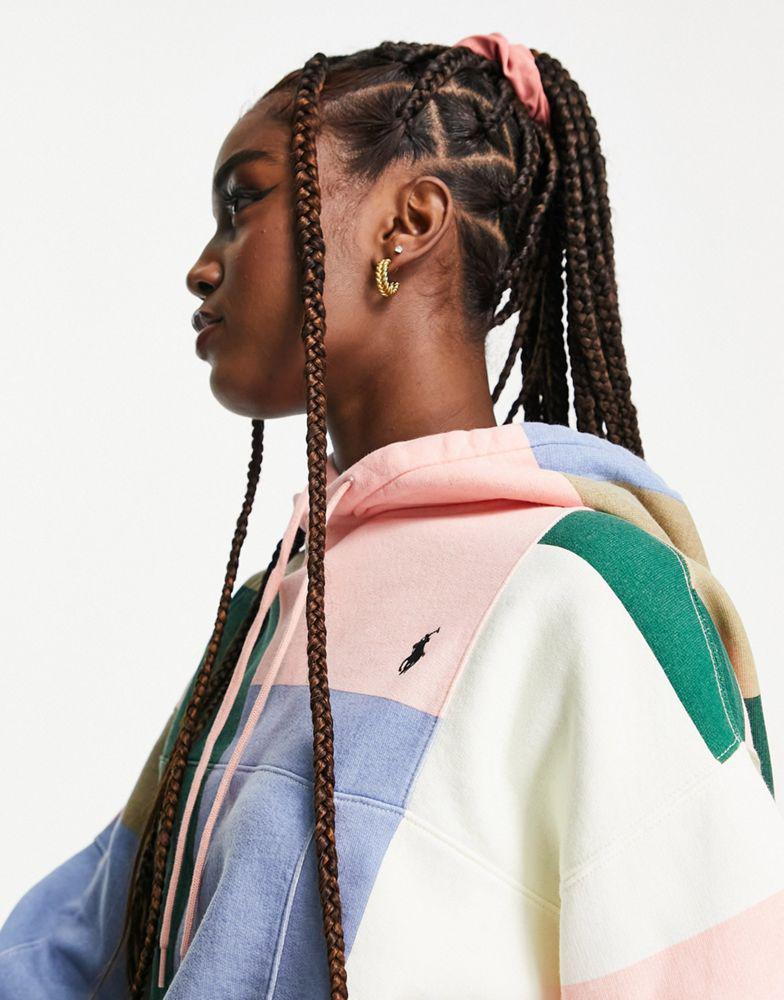 商品Ralph Lauren|Polo Ralph Lauren x ASOS exclusive collab patchwork hoodie in multi,价格¥1074,第5张图片详细描述
