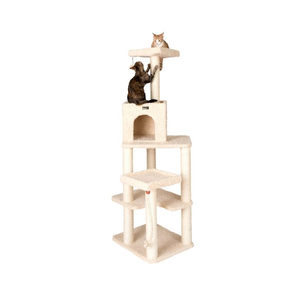 Real Wood Cat Tower, Ultra Thick Faux Fur Covered Cat Condo 商品