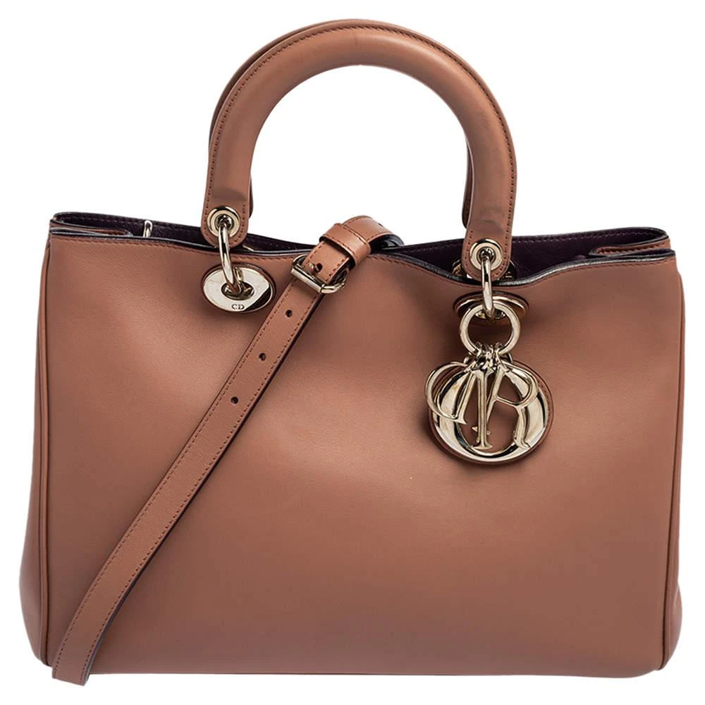 商品[二手商品] Dior|Dior Old Rose Leather Medium Diorissimo Shopper Tote,价格¥8325,第1张图片