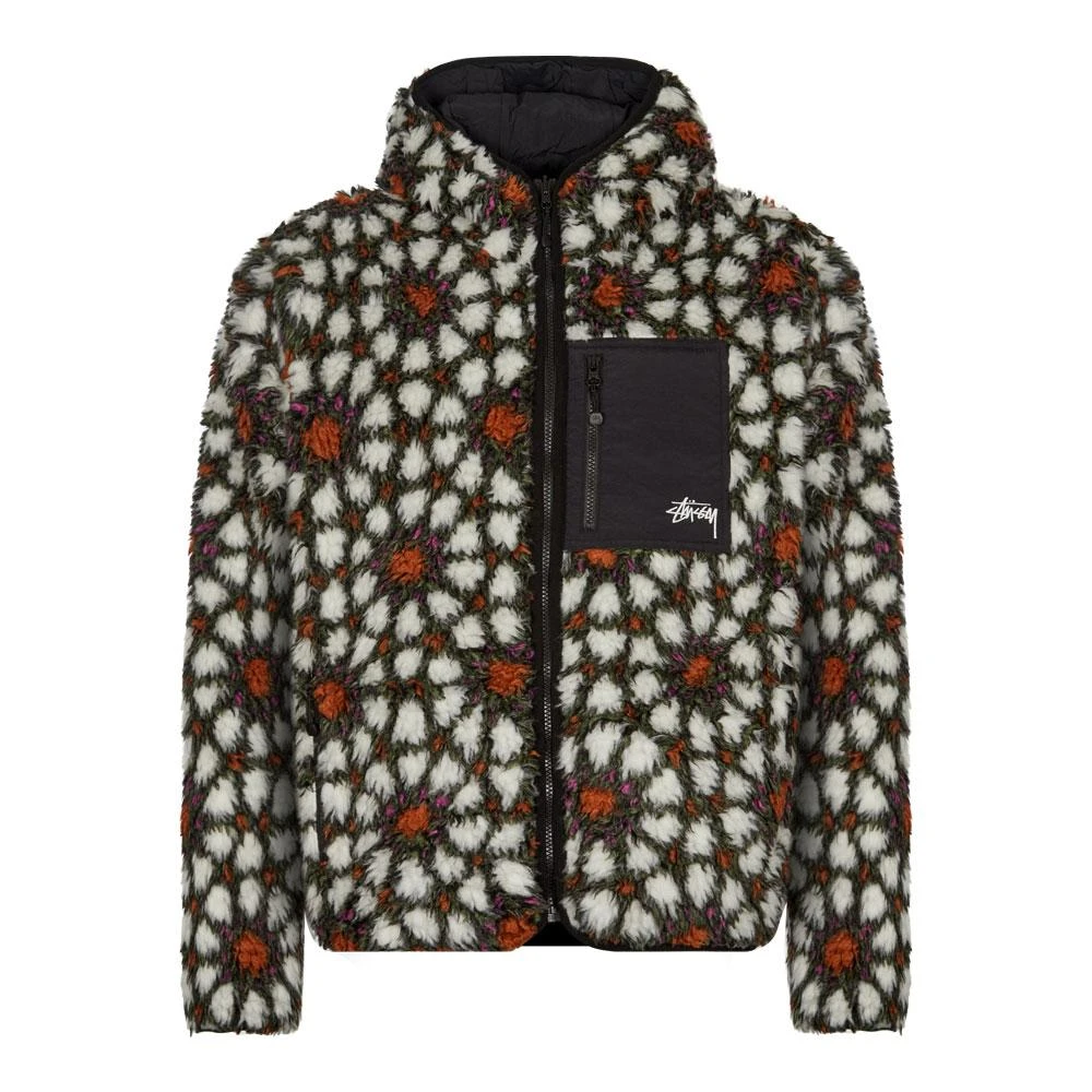 商品STUSSY|Stussy Reversible Pattern Sherpa Jacket - Natural / Black,价格¥1333,第1张图片