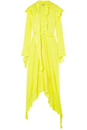 商品Vetements|Neon ruffled cotton-jersey midi dress,价格¥5670,第1张图片