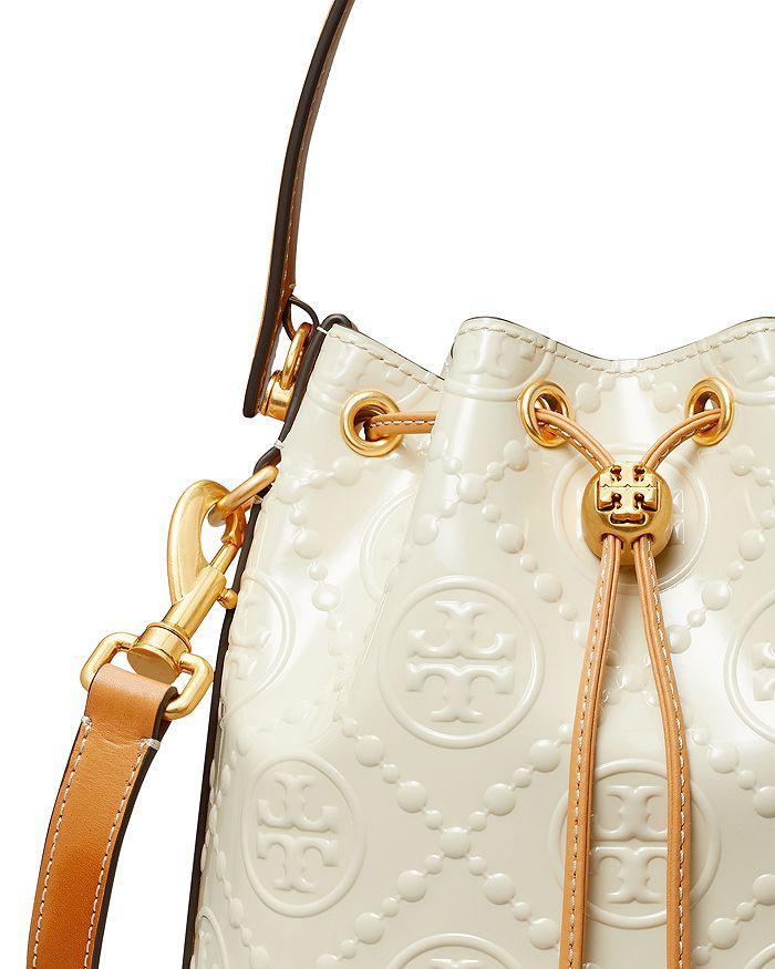 商品Tory Burch|T Monogram Patent Embossed Bucket Bag,价格¥4248,第6张图片详细描述