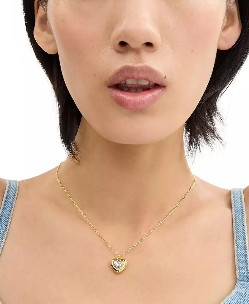 商品Coach|Faux Stone Heart Pendant Necklace,价格¥637,第4张图片详细描述